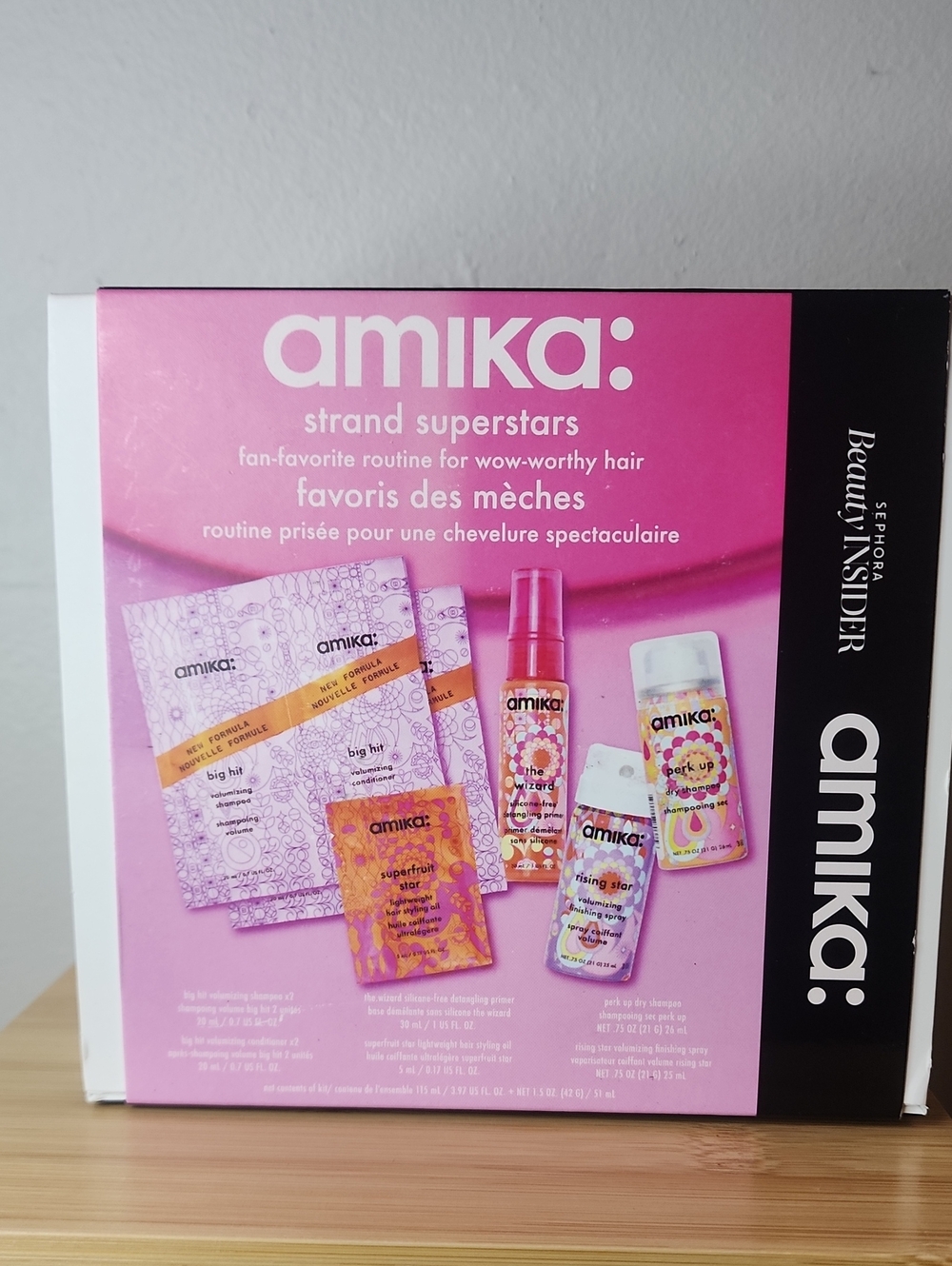 amika Pink Strand Superstars Kids Hair Care Set with Purple Accents